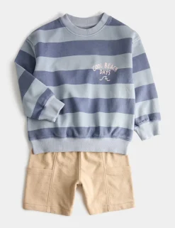 2 Piece Pure Cotton Paradise Striped Outfit (2-8 Yrs)