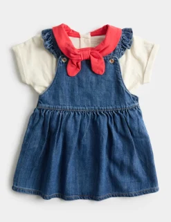 2 Piece Pure Cotton Pinafore Outfit (0-3 Yrs)
