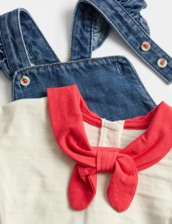 2 Piece Pure Cotton Pinafore Outfit (0-3 Yrs)