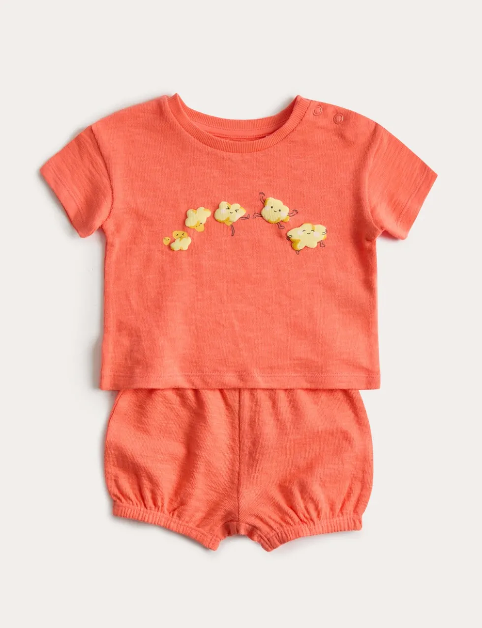 2 Piece Pure Cotton Popcorn Top & Bottom Outfit (0-2 Yrs)