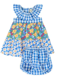 2 Piece Pure Cotton Ruffle Dress Outfit (3-24 Mths)