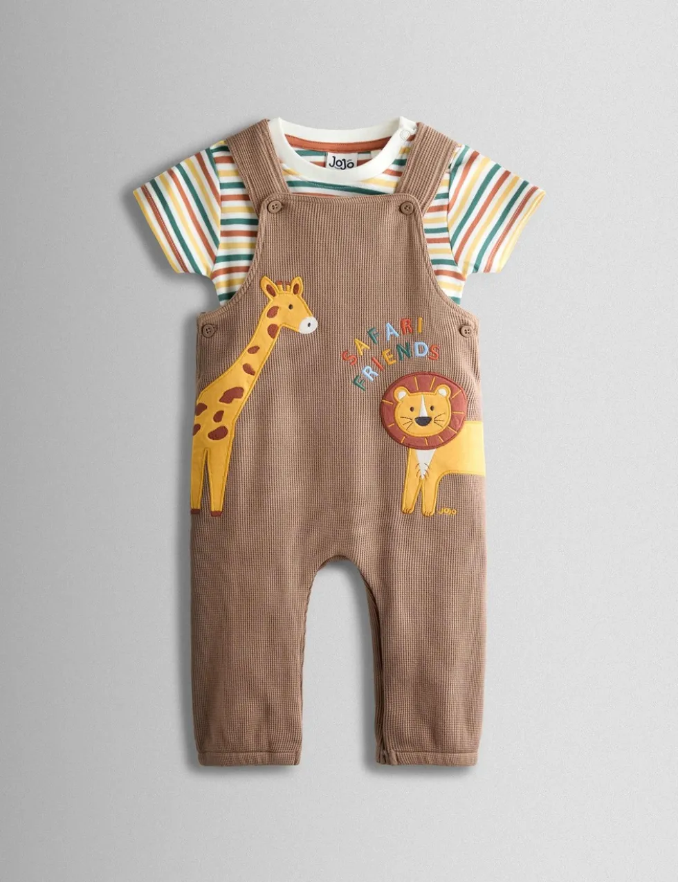 2 Piece Pure Cotton Safari Dungaree Outfit (0-24 Mths)