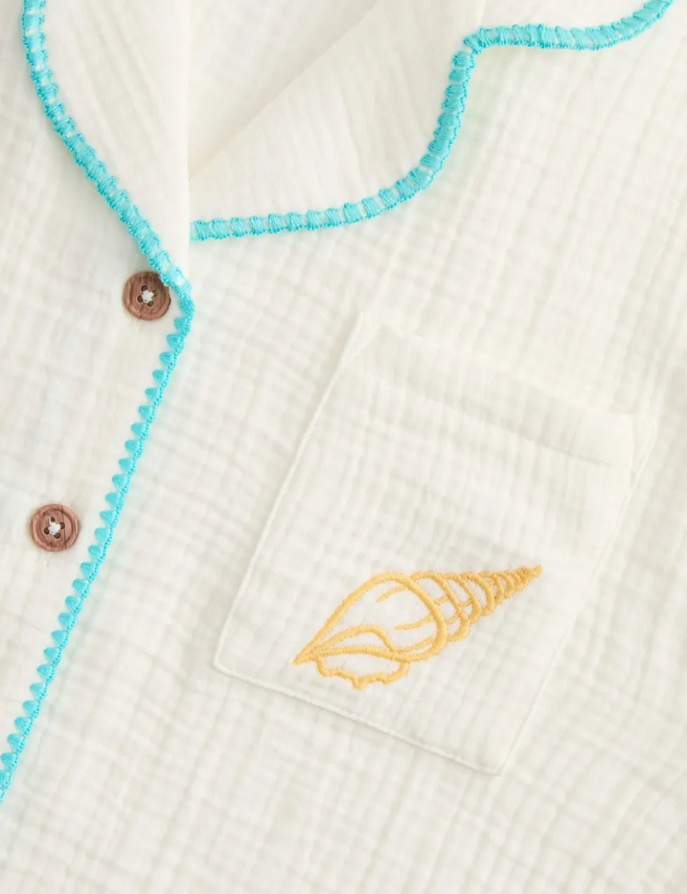 2 Piece Pure Cotton Sea Short Pyjamas (6-16 Yrs)