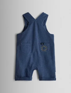 2 Piece Pure Cotton Seaside Dungaree Outfit (0-24 Mths)