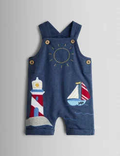 2 Piece Pure Cotton Seaside Dungaree Outfit (0-24 Mths)