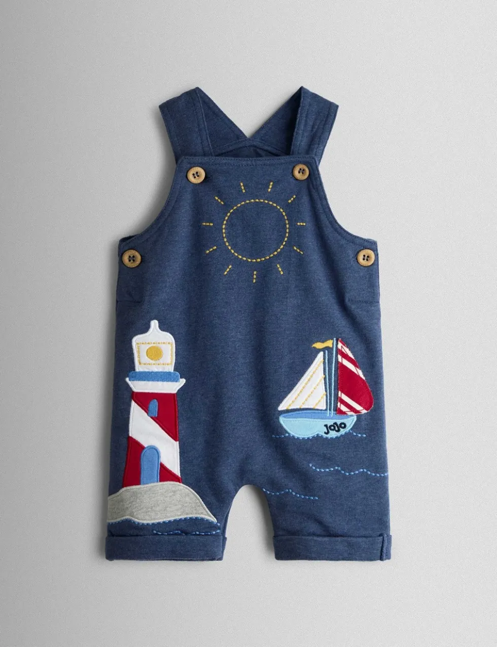 2 Piece Pure Cotton Seaside Dungaree Outfit (0-24 Mths)