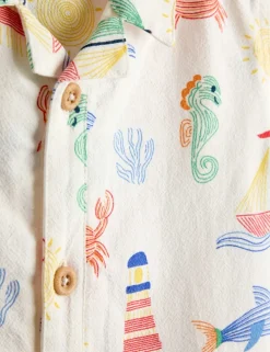 2 Piece Pure Cotton Seaside Shirt & Shorts Set (6 Mths-7 Yrs)