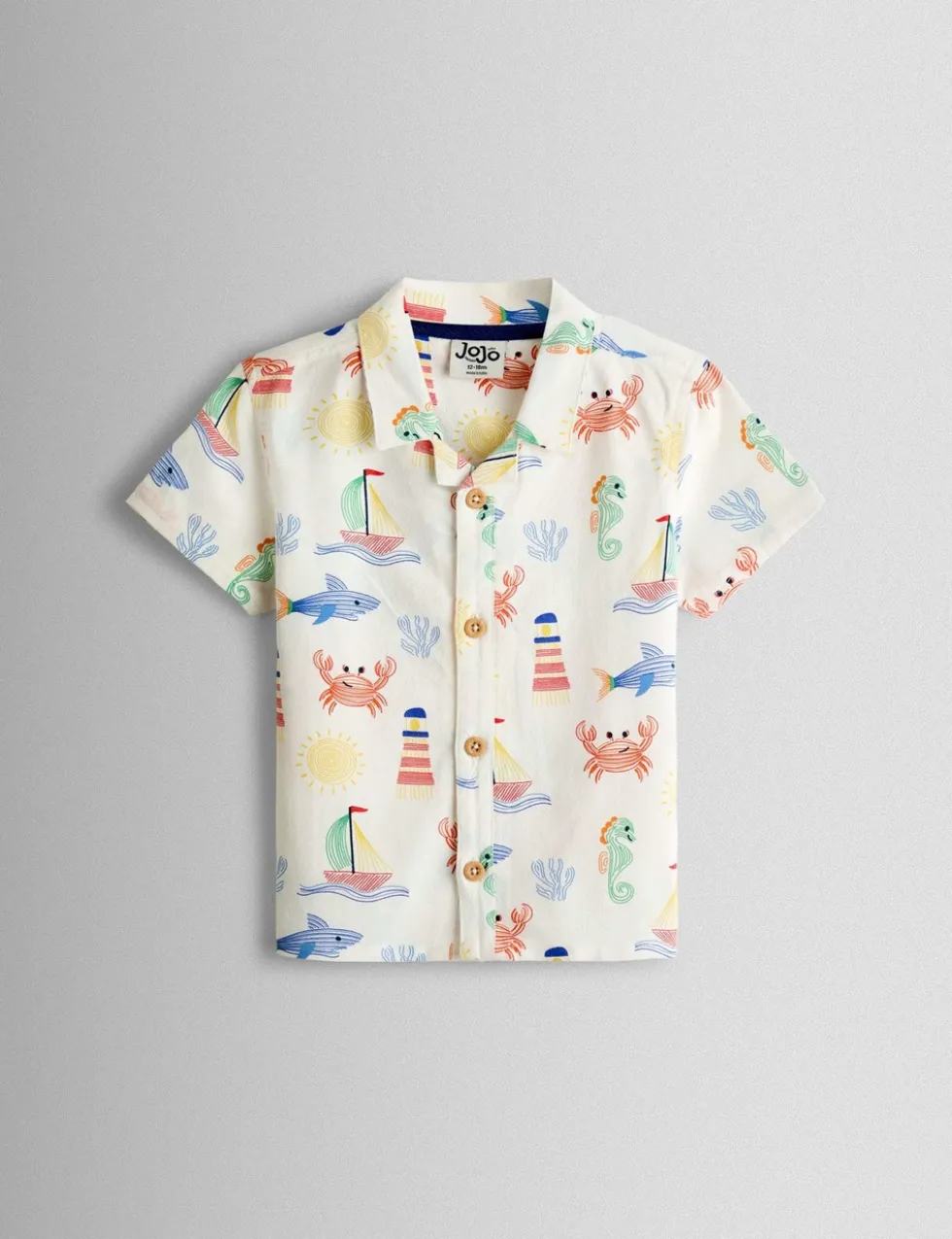 2 Piece Pure Cotton Seaside Shirt & Shorts Set (6 Mths-7 Yrs)