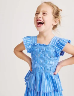 2 Piece Pure Cotton Shirred Outfit (2-8 Yrs)