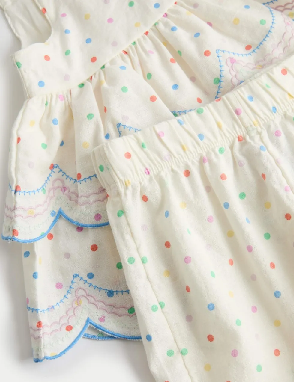 2 Piece Pure Cotton Spotty Top and Trousers (0-5 Yrs)