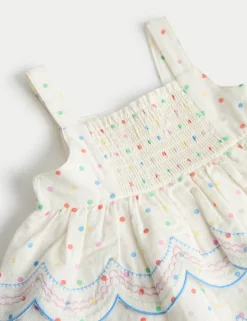 2 Piece Pure Cotton Spotty Top and Trousers (0-5 Yrs)