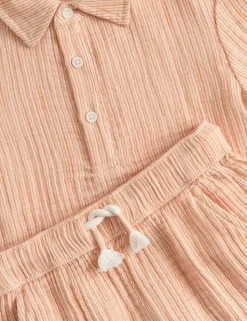 2 Piece Pure Cotton Striped Popover Outfit (2-8 Yrs)