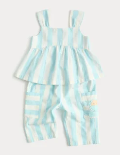 2 Piece Pure Cotton Striped Top & Trousers (0-5 Yrs)
