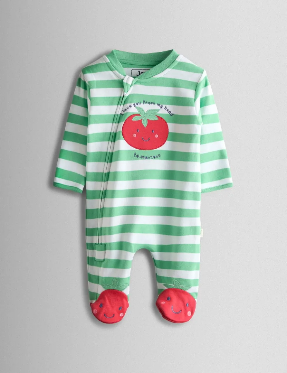 3 Piece Pure Cotton Striped Sleepsuit, Hat & Bib Set (7lbs-18 Mths)