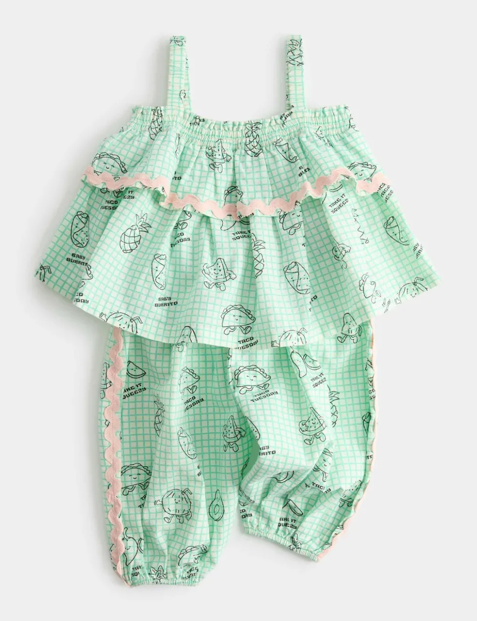 2 Piece Pure Cotton Taco Top & Trouser Outfit (0-5 Yrs)
