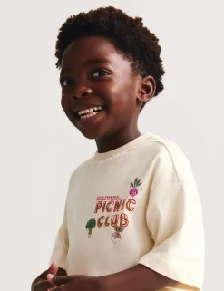 2 Piece Pure Cotton T-Shirt & Striped Trousers Outfit (2-8 Yrs)