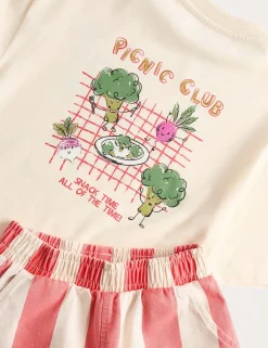 2 Piece Pure Cotton T-Shirt & Striped Trousers Outfit (2-8 Yrs)