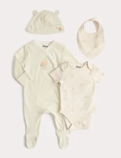 4 Piece Pure Cotton Winnie the Pooh™ Set (0-12 Mths)