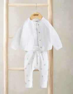 3 Piece Quilted Jacket, Bodysuit & Bottoms Outfit (6½lbs-6 Mths)