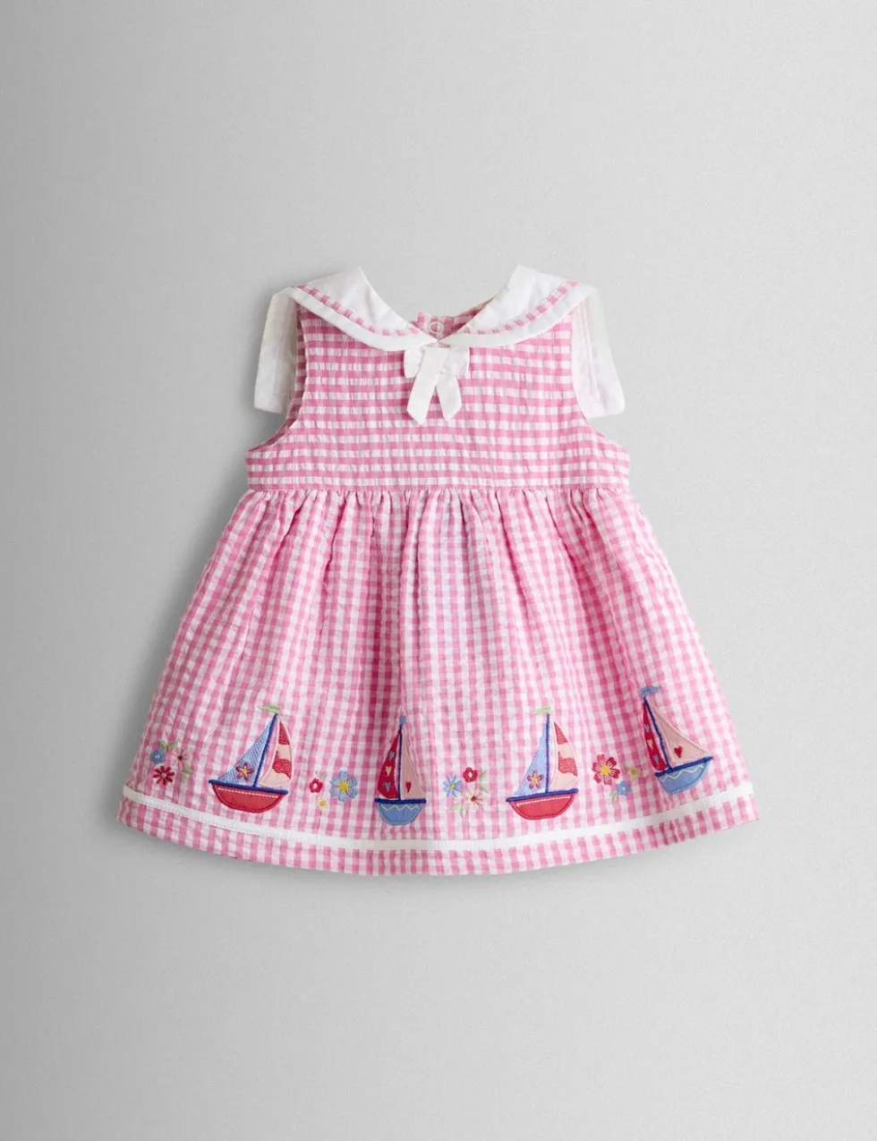 2 Piece Sailboat Applique Dress (0-24 Mths)