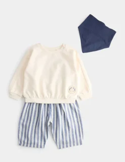3 Piece Seagull Sweat & Striped Trousers Outfit (0-5 Yrs)