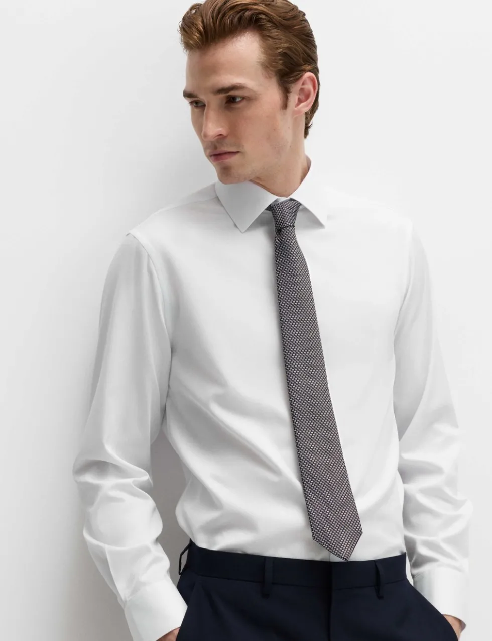 2 Piece Slim Fit Easy Iron Shirt & Tie Set