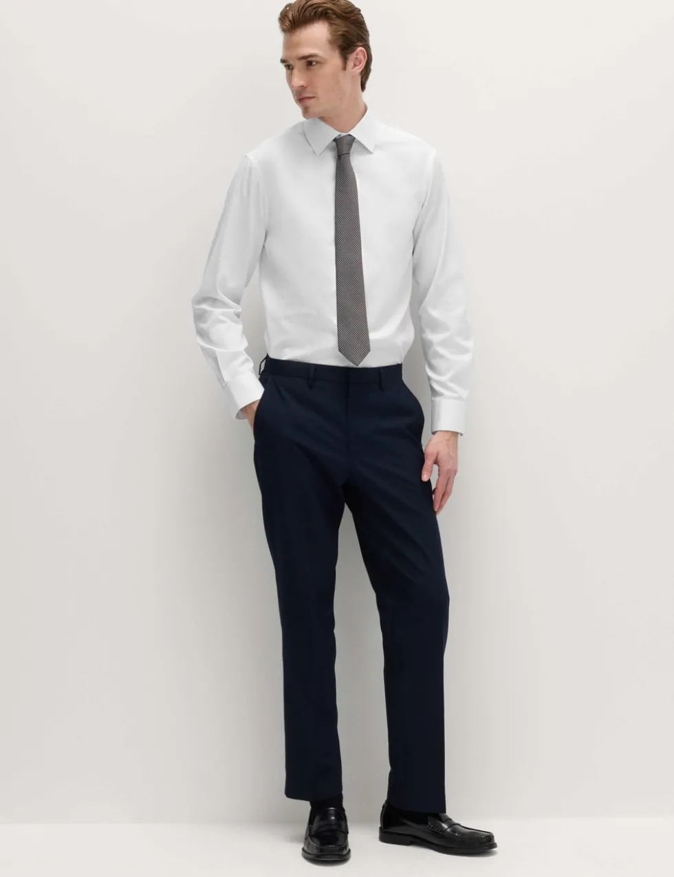 2 Piece Slim Fit Easy Iron Shirt & Tie Set