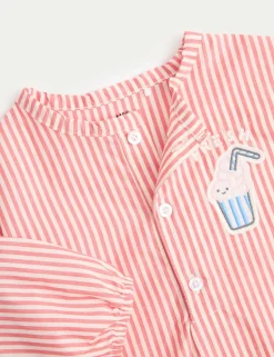 3 Piece Stripe Cinema Short and Shirt Outfit (0-24 Mths)