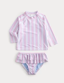 2 Piece Stripe Frill Swim Set (2-8 Yrs)