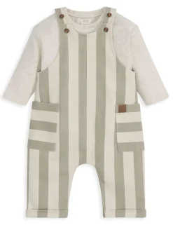 2 Piece Striped Dungarees & Top Outfit (0-36 Mths)