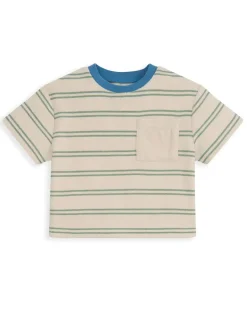 2 Piece Towelling Striped T-Shirt Outfit (0-36 Mths)