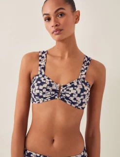 Abstract Print Triangle Bikini Top