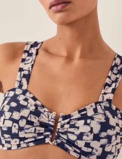 Abstract Print Triangle Bikini Top