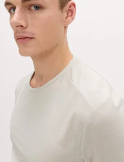 Activewear Jacquard Mesh Stripe T-Shirt