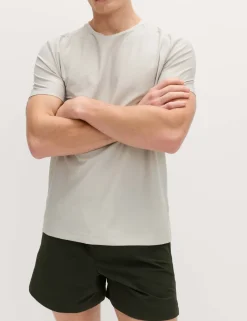 Activewear Jacquard Mesh Stripe T-Shirt