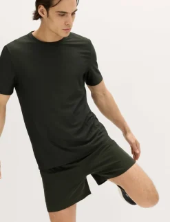 Activewear Jacquard Mesh Stripe T-Shirt
