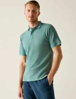 Adino Cotton Blend Waffle Polo Shirt