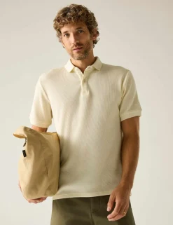 Adino Cotton Blend Waffle Polo Shirt