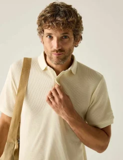 Adino Cotton Blend Waffle Polo Shirt