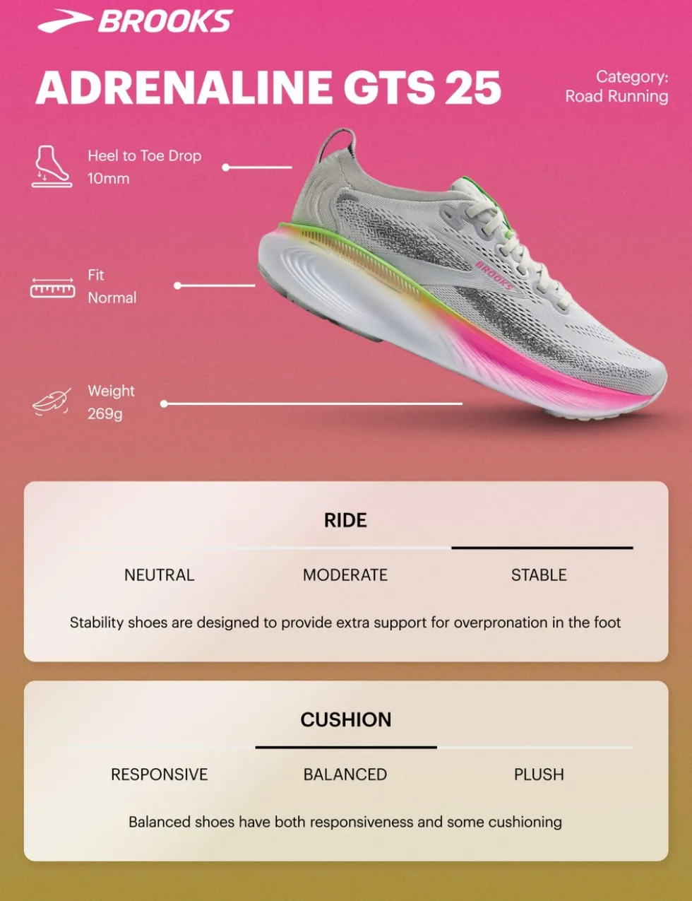 Adrenaline GTS 25 Running Trainers