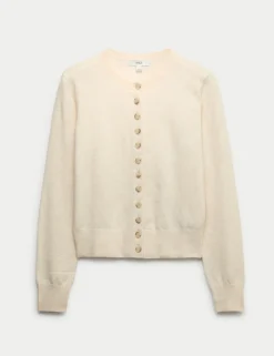 Air-Yarn Crew Neck Short Cardigan