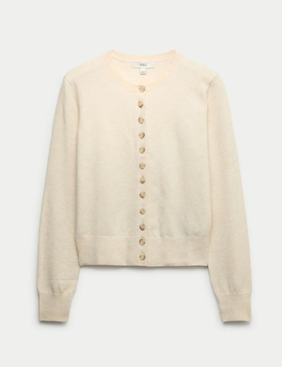 Air-Yarn Crew Neck Short Cardigan