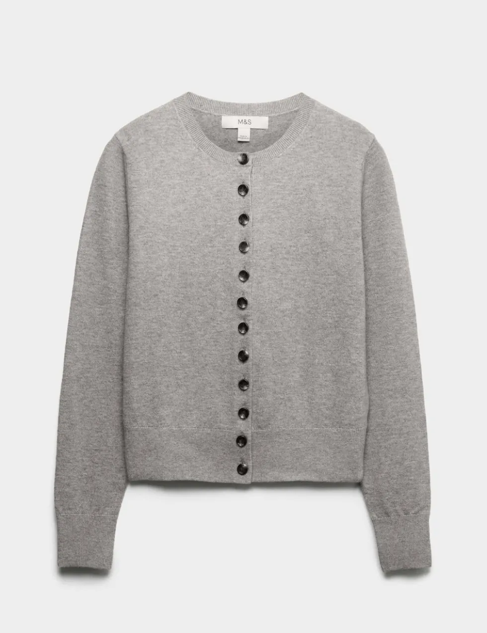 Air-Yarn Crew Neck Short Cardigan