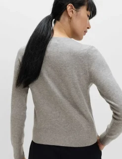 Air-Yarn Crew Neck Short Cardigan