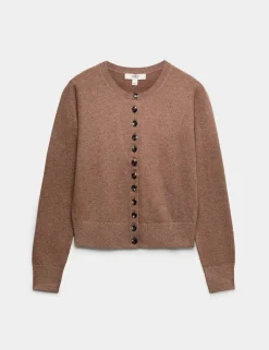 Air-Yarn Crew Neck Short Cardigan