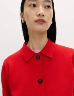 Air-Yarn Pocket Detail Knitted Jacket
