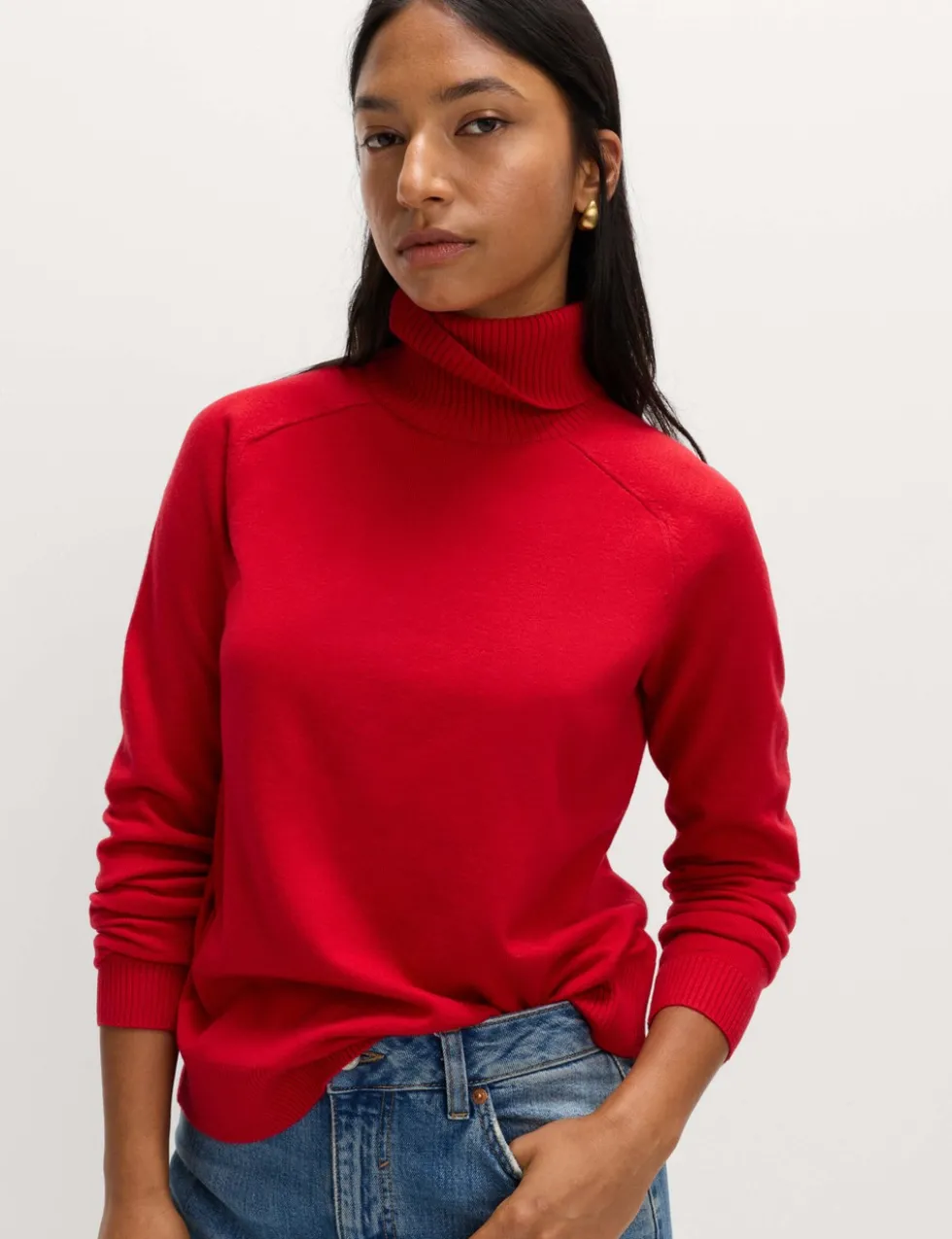 Air-Yarn Roll Neck Jumper
