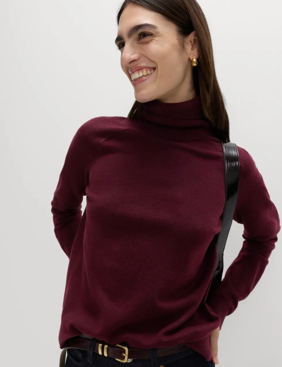 Air-Yarn Roll Neck Jumper