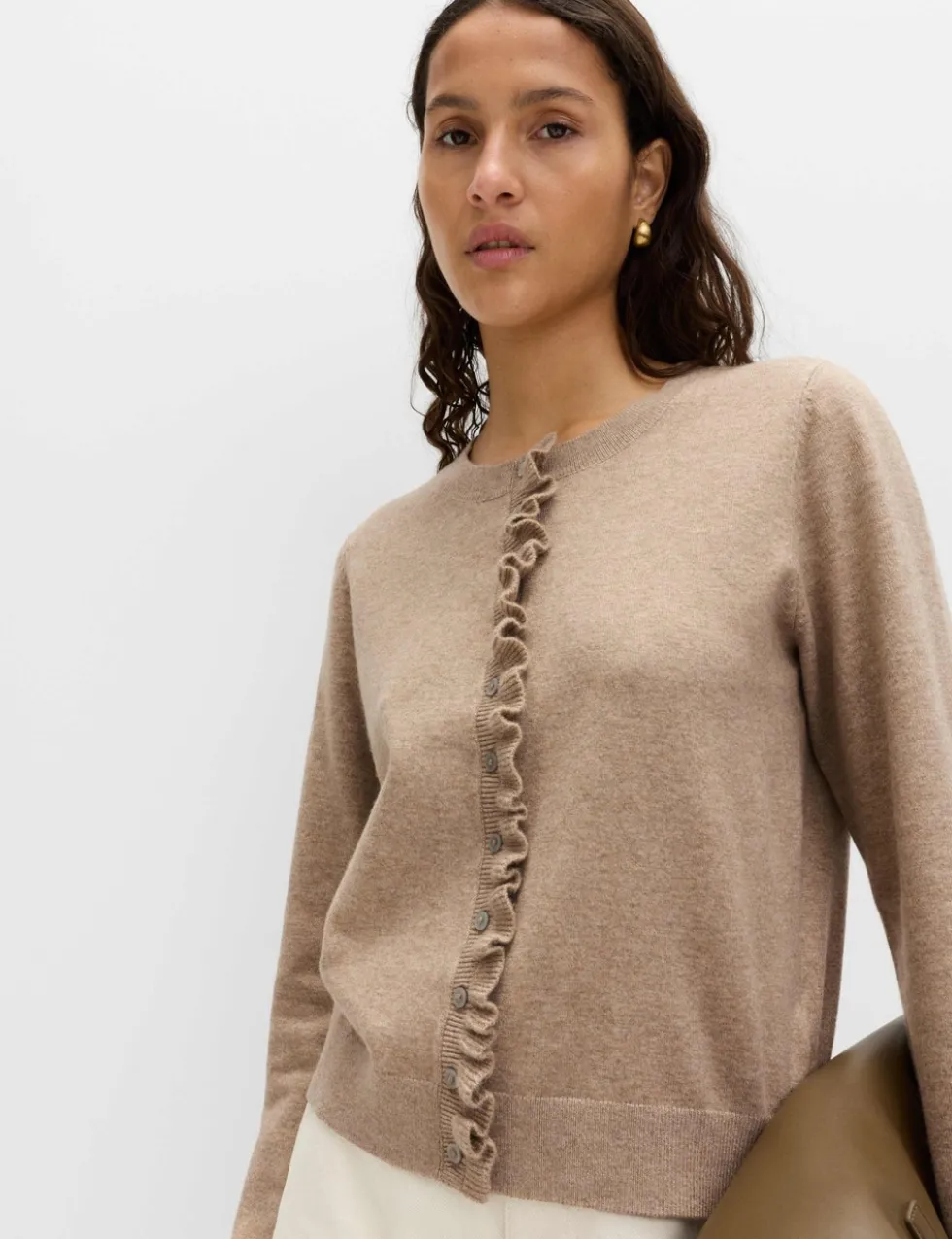 Air-Yarn Ruffle Slim Fit Cardigan