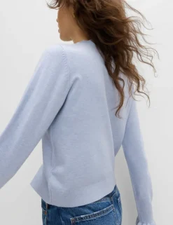 Air-Yarn Ruffle Slim Fit Cardigan